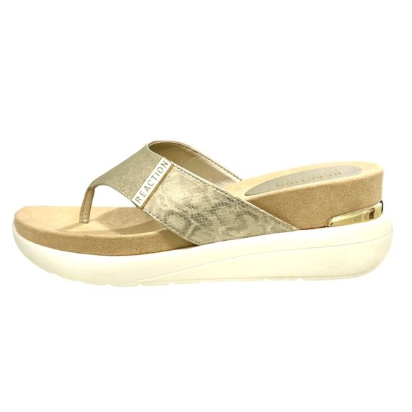 KENNETH COLE REACTION BLAIRE Women's Slide Thong Toe Wedge Heel Sandals - Picture 3 of 9